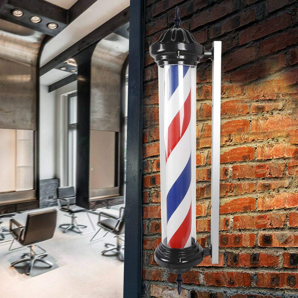 バーバーショップスタイル壁掛けランプ Amazon.com: Classic Red White Blue Wall-Mounted Barber Shop Logo